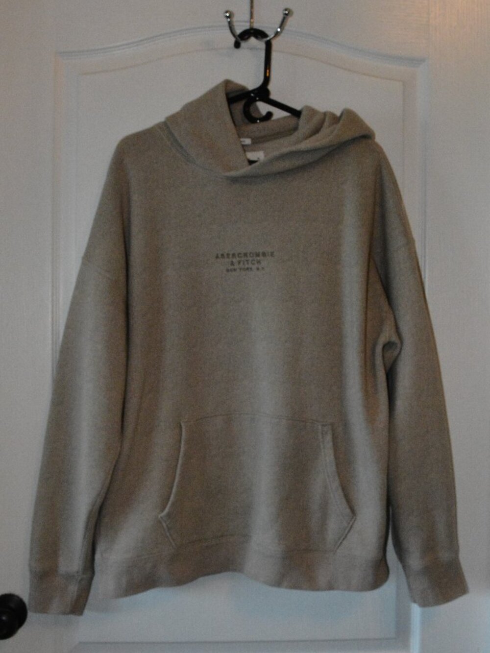 Abercrombie & Fitch Men's Relaxed Fit Soft Fleece Hooded Sweatshirt sz XL Beige